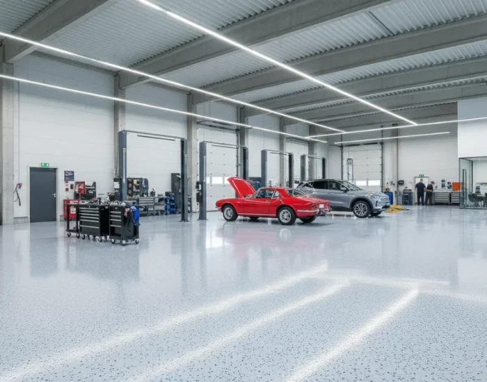 Commercial Garage Automotive Facilities Epoxy Flooring Austin, Tx